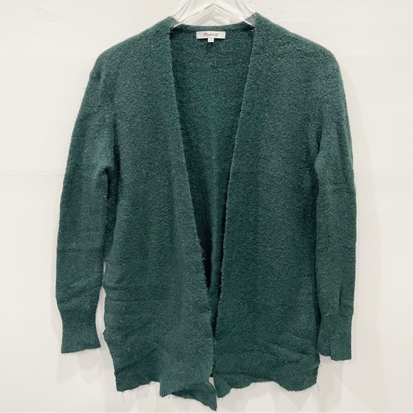 Madewell Kent Cardigan Sweater in Coziest Yarn Merino Wool Alpaca Green XS - Picture 1 of 10